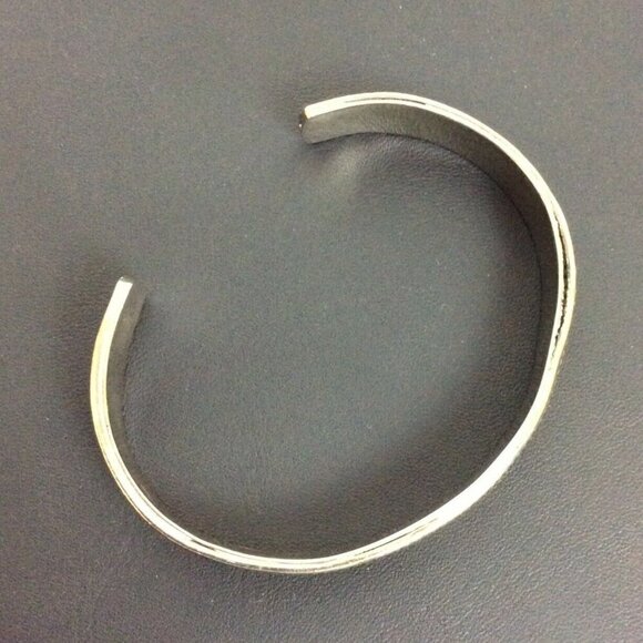 Silver Plate Braided Detail Adjustable Bangle Bracelet - Picture 4 of 5